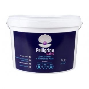 Акриловая краска PELLIGRINA PAINT для наружных и внутренних работ, моющаяся, белоснежная, 15 кг