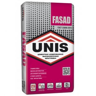 Шпатлёвка UNIS Юнис Фасад Серая цементная 20 кг