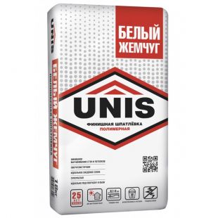Шпатлевка Юнис Белый жемчуг LR Plus финишная полимерная 18 кг
