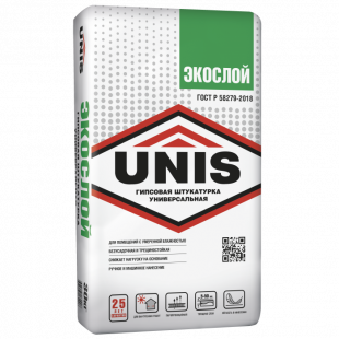 Штукатурка гипсовая универсальная UNIS / Юнис Экослой 30кг