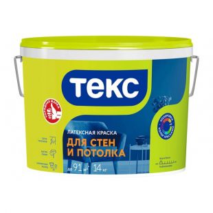 Краска ТЕКС латексная Интерьерная для стен и потолка 14 кг