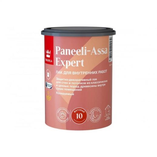 Лак для дерева Tikkurila paneeli-assa expert акрилатный, матовый, 0.9 л