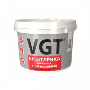 Шпатлевка универсальная для наружных и внутренних работ VGT, акриловая, 7.5 кг