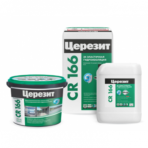 Церезит CR 166 Двухкомпонентая эластичная гидроизоляция 24 кг Ceresit СР 166